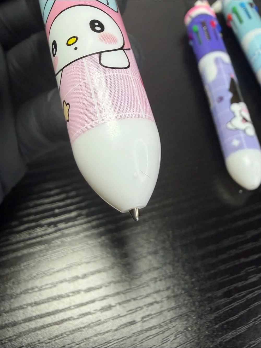 3 NEW Sanrio Pastel Multi-Ink Character Pens - Blue, Purple, Pink